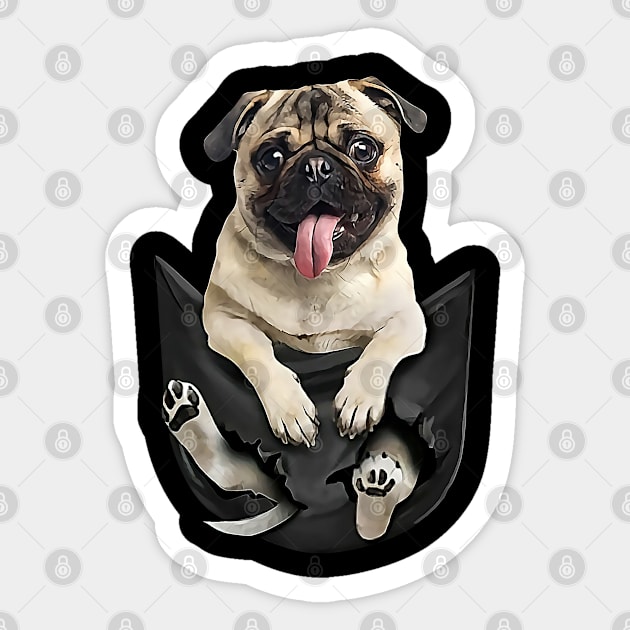 Pug with love Sticker by designathome